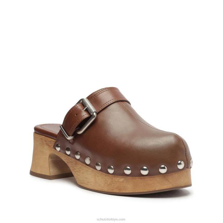 Schutz N42F195hiç deri düz gerçek kahverengi