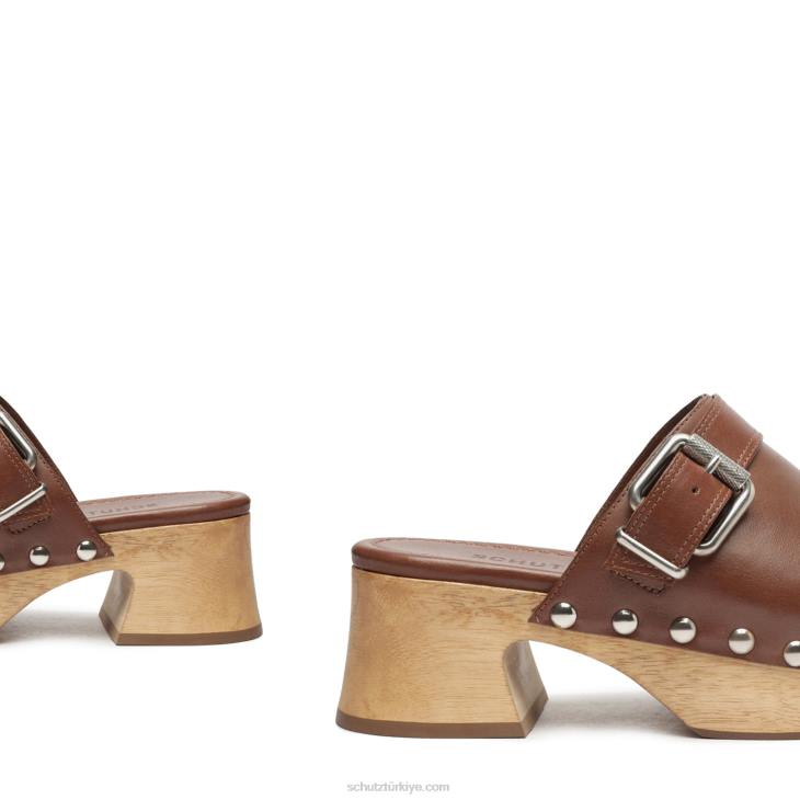 Schutz N42F195hiç deri düz gerçek kahverengi