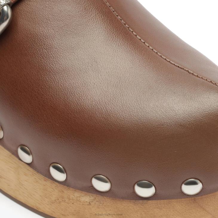 Schutz N42F195hiç deri düz gerçek kahverengi