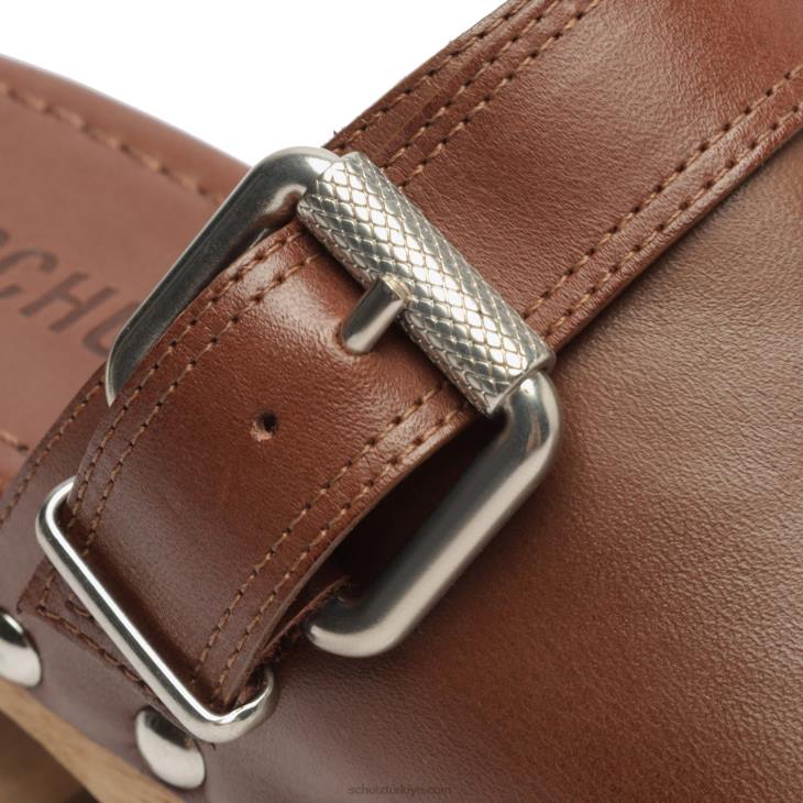 Schutz N42F195hiç deri düz gerçek kahverengi