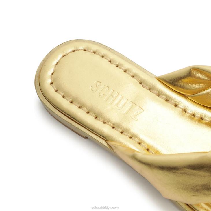 Schutz N42F549peri düz sandalet bizim altın
