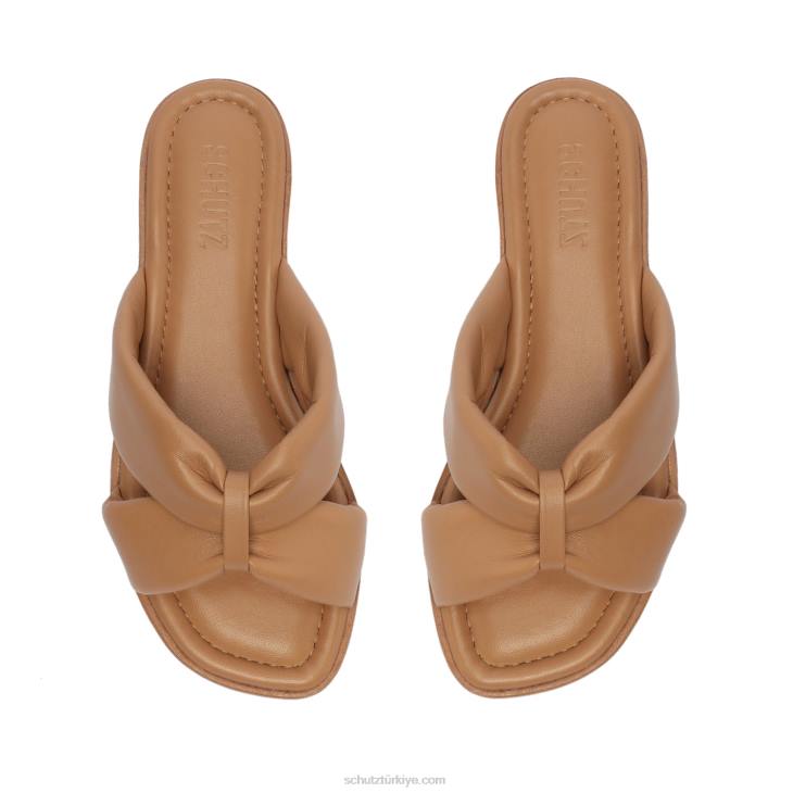 Schutz N42F552peri düz sandalet bal beji