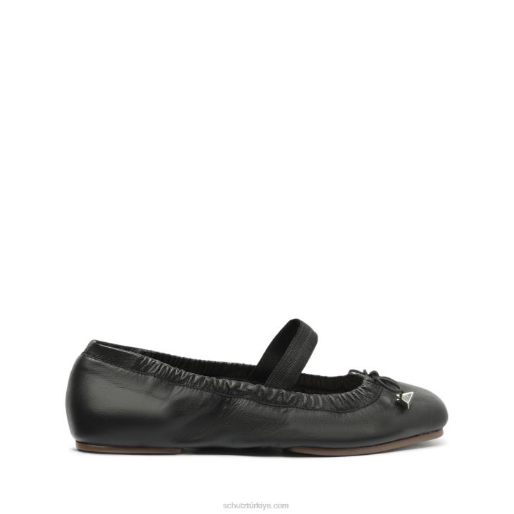 Schutz N42F561fanny deri düz siyah