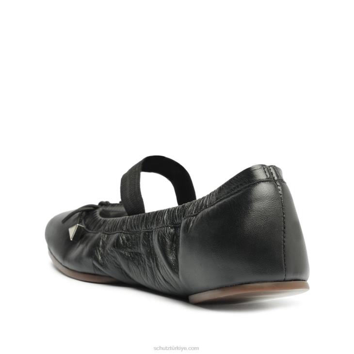 Schutz N42F561fanny deri düz siyah