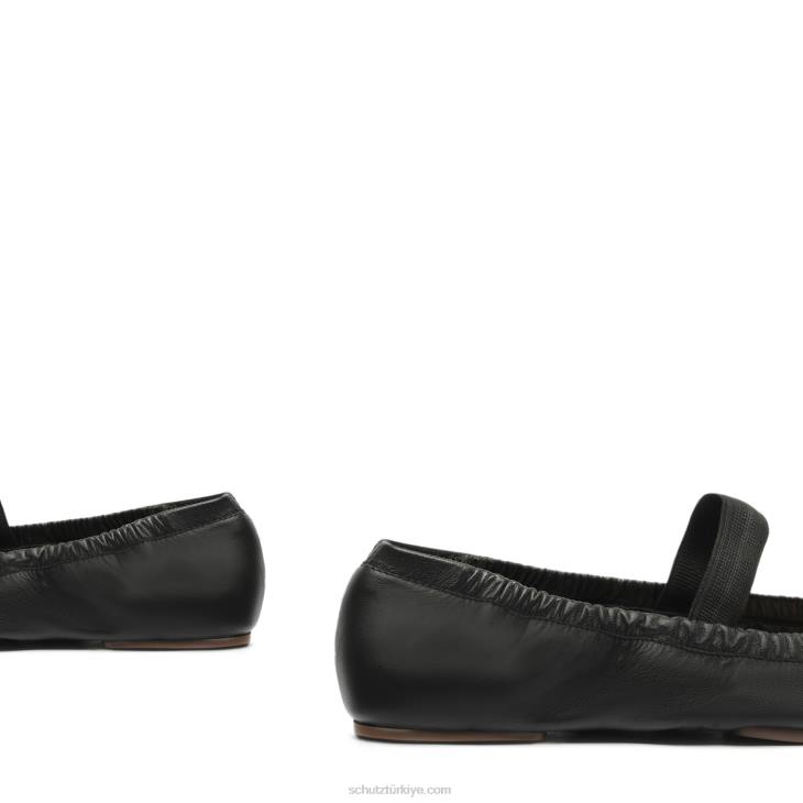 Schutz N42F561fanny deri düz siyah