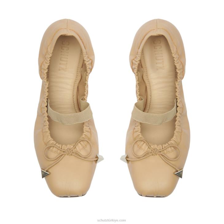 Schutz N42F562fanny deri düz gerçek bej