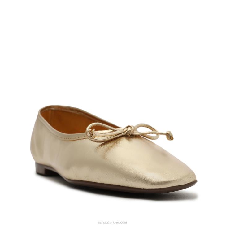 Schutz N42F563arissa metalik deri düz altın