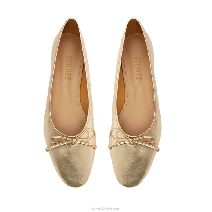 Schutz N42F563arissa metalik deri düz altın