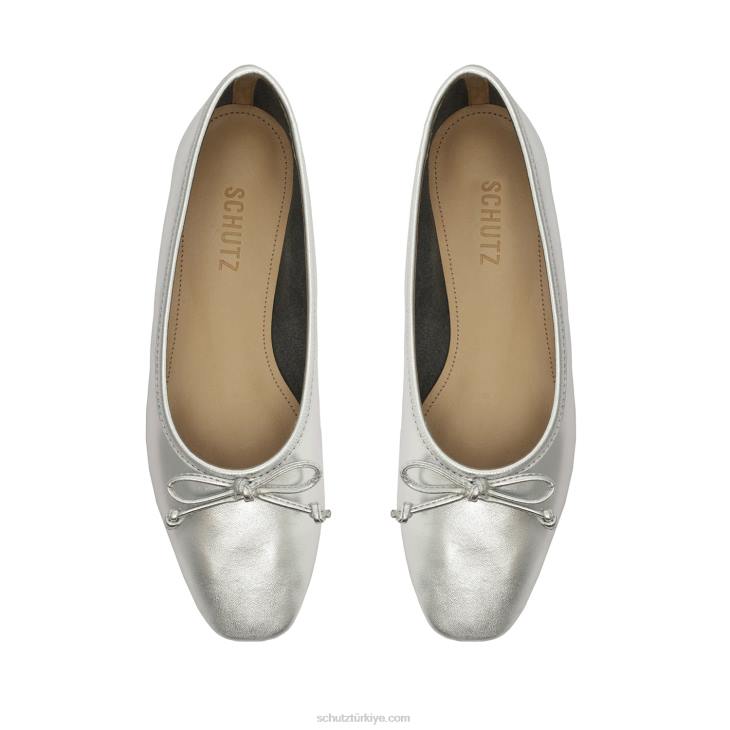 Schutz N42F568arissa metalik deri düz gümüş