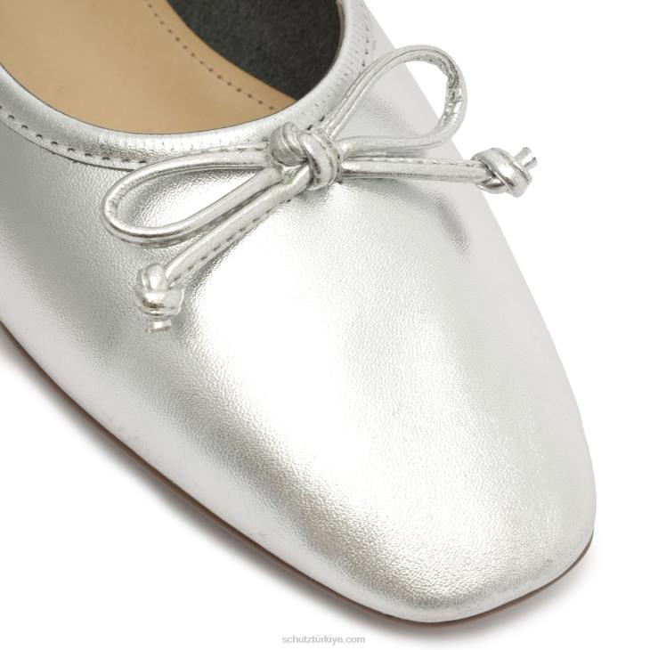 Schutz N42F568arissa metalik deri düz gümüş