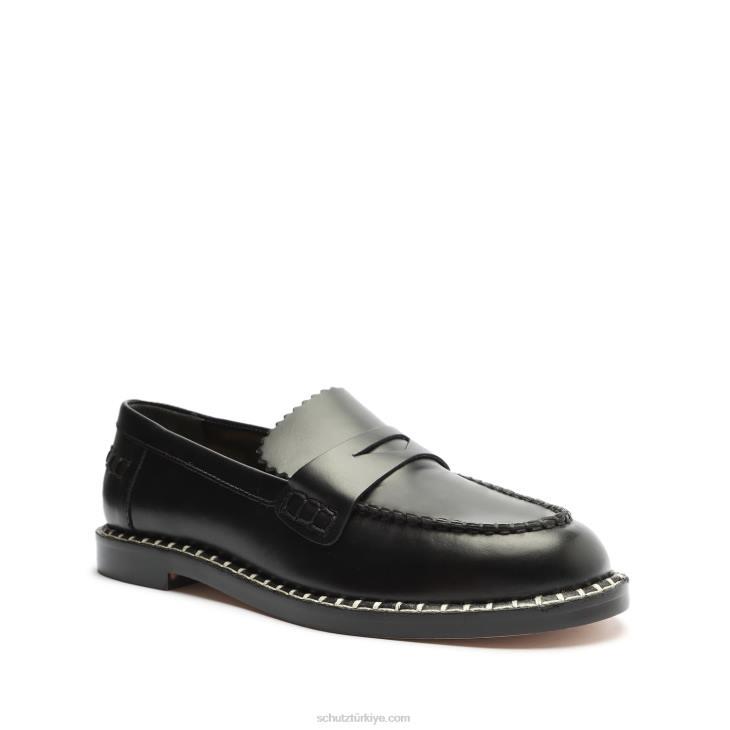 Schutz N42F572christie deri düz siyah
