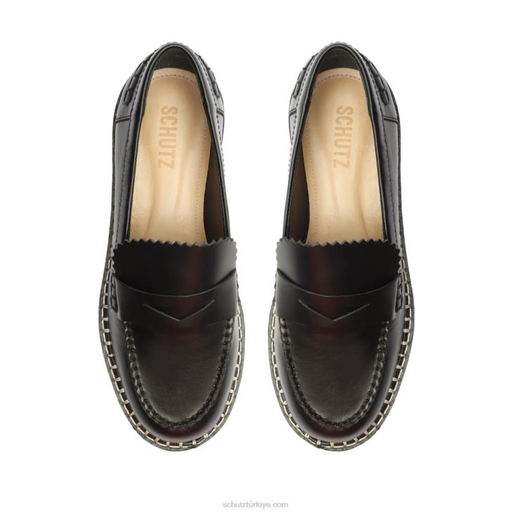 Schutz N42F572christie deri düz siyah