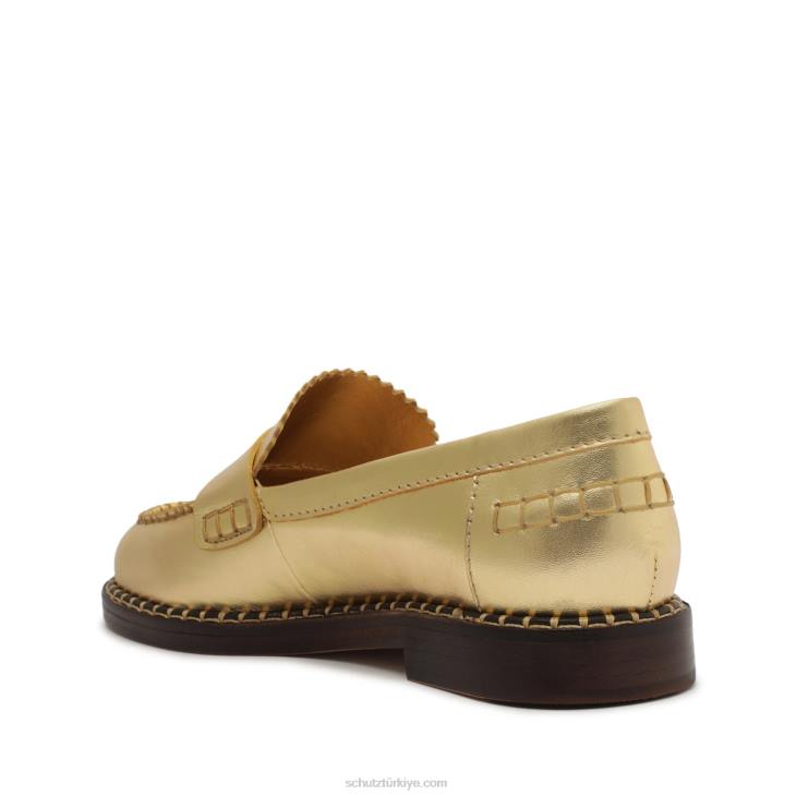 Schutz N42F577christie metalik deri düz altın