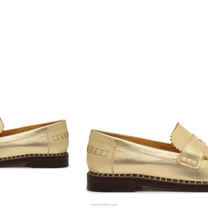 Schutz N42F577christie metalik deri düz altın