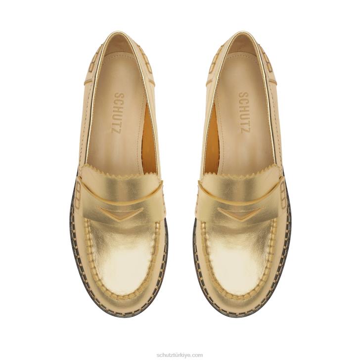 Schutz N42F577christie metalik deri düz altın