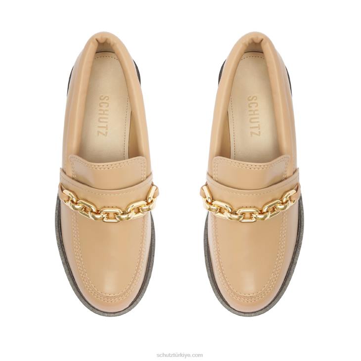 Schutz N42F579dannie deri düz gerçek bej