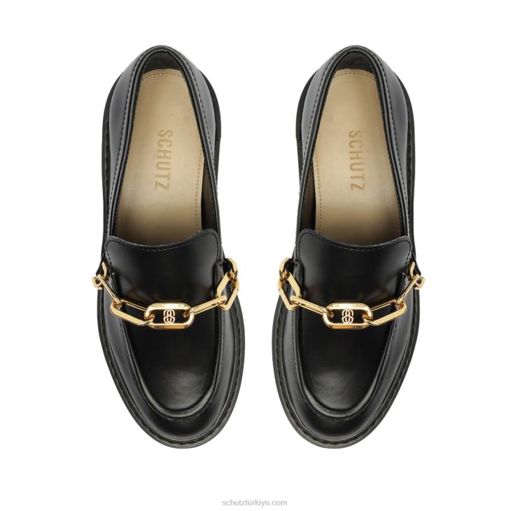 Schutz N42F581christie gündelik deri düz siyah