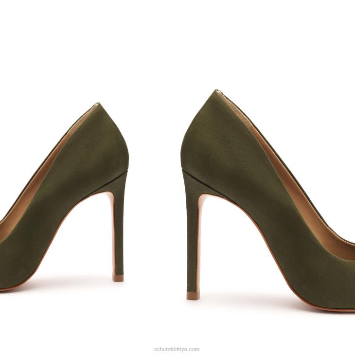 Schutz N42F438lou nubuk pompası askeri yeşil