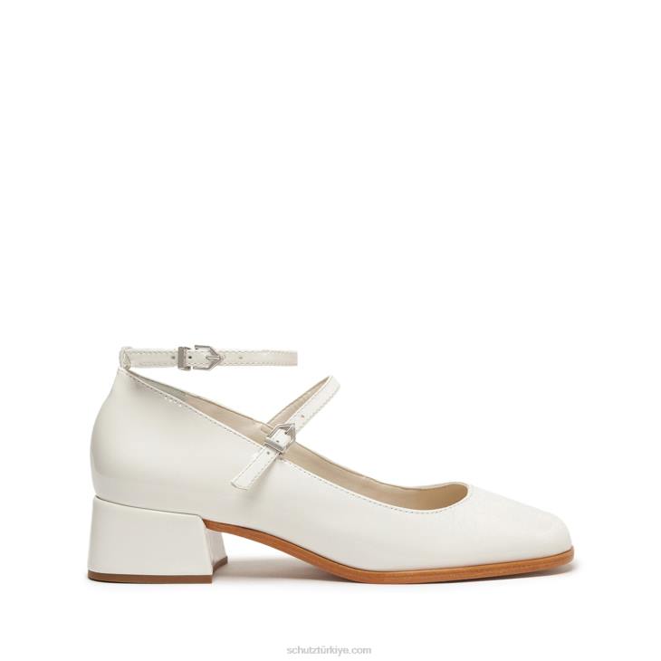 Schutz N42F689dorothy patentli deri pompa beyaz