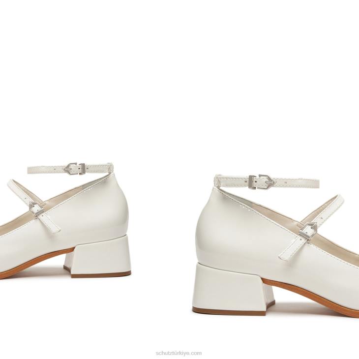 Schutz N42F689dorothy patentli deri pompa beyaz