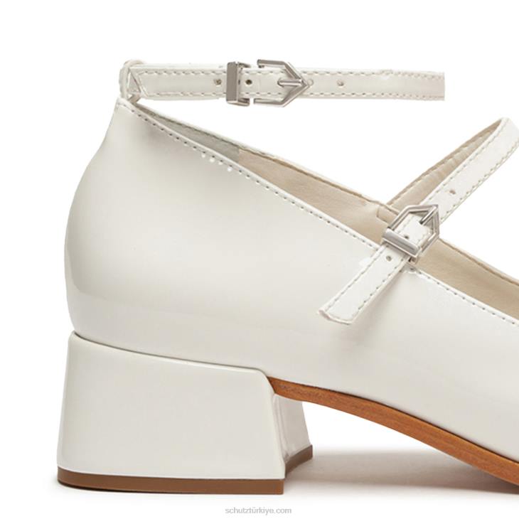 Schutz N42F689dorothy patentli deri pompa beyaz