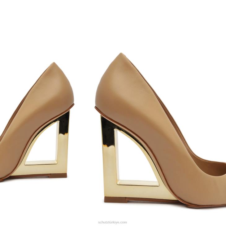 Schutz N42F696filipa rahat nappa deri pompa gerçek bej