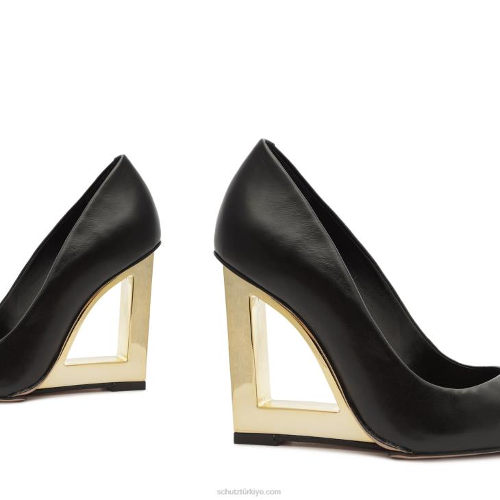 Schutz N42F698filipa rahat nappa deri pompa siyah