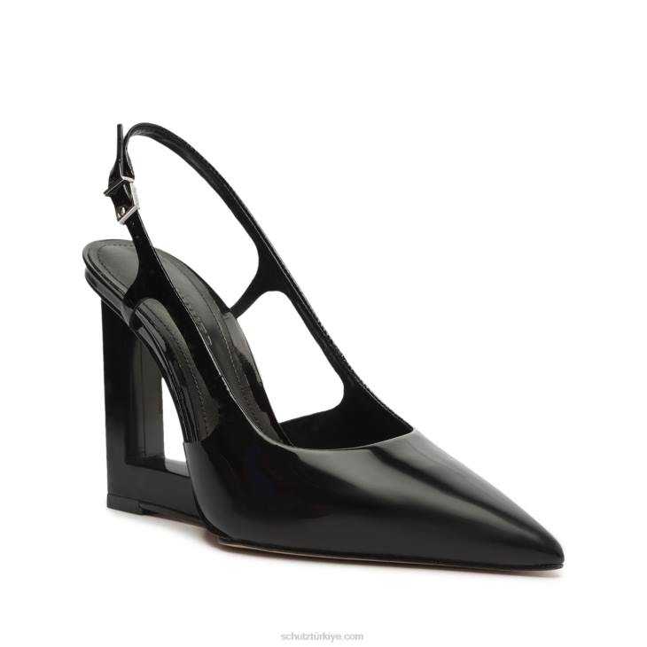 Schutz N42F699filipa günlük arkası açık bantlı rugan pompa siyah