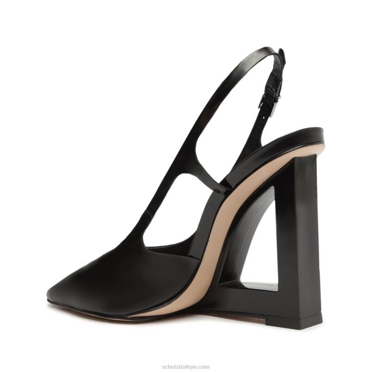 Schutz N42F699filipa günlük arkası açık bantlı rugan pompa siyah