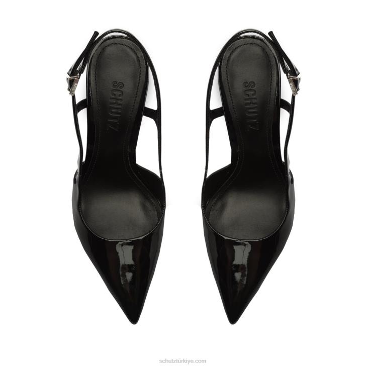 Schutz N42F699filipa günlük arkası açık bantlı rugan pompa siyah