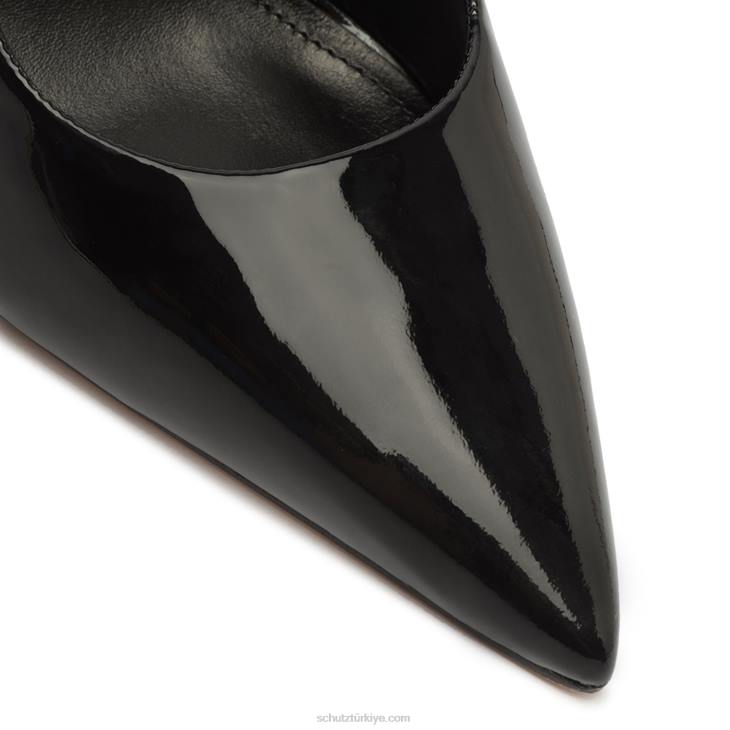 Schutz N42F699filipa günlük arkası açık bantlı rugan pompa siyah