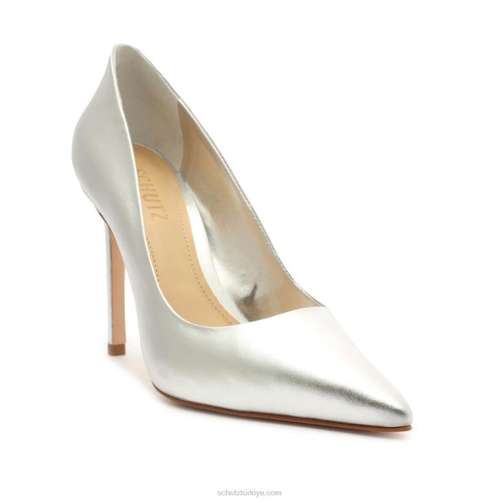 Schutz N42F704lou metalik deri pompa gümüş