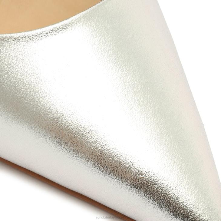 Schutz N42F704lou metalik deri pompa gümüş
