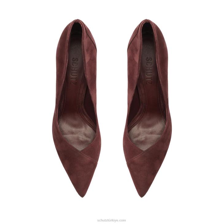 Schutz N42F713arlette süet pompa şarap yakut