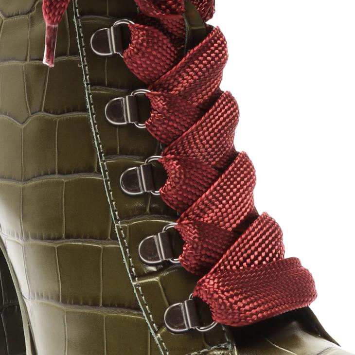 Schutz N42F150zhara timsah kabartmalı deri patik askeri yeşil