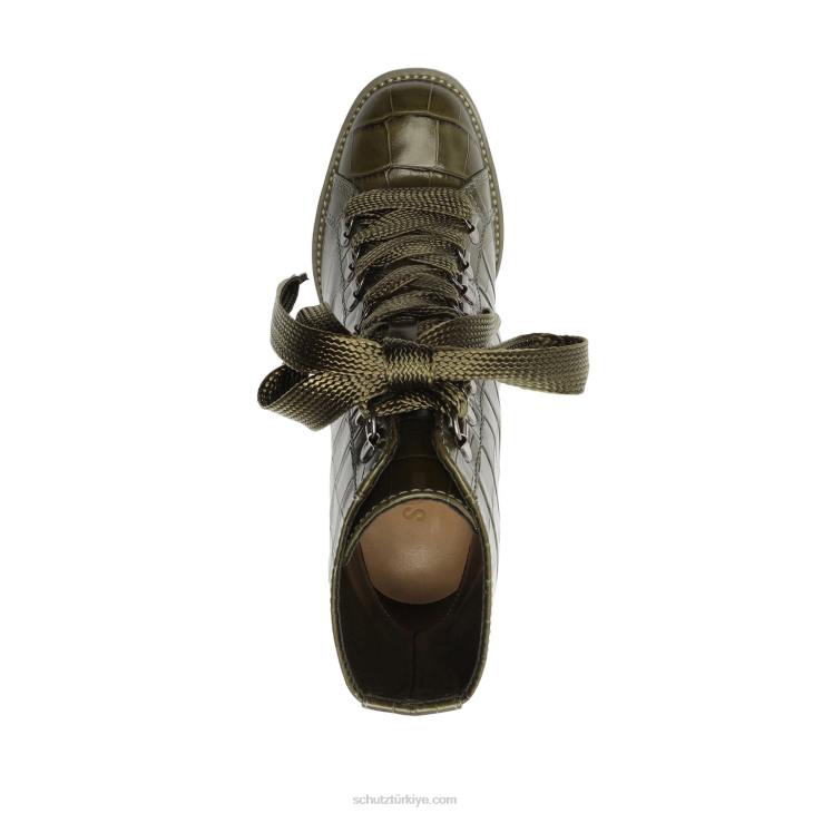 Schutz N42F150zhara timsah kabartmalı deri patik askeri yeşil