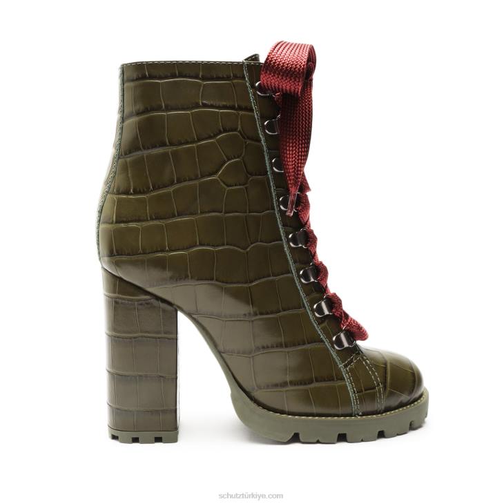 Schutz N42F150zhara timsah kabartmalı deri patik askeri yeşil