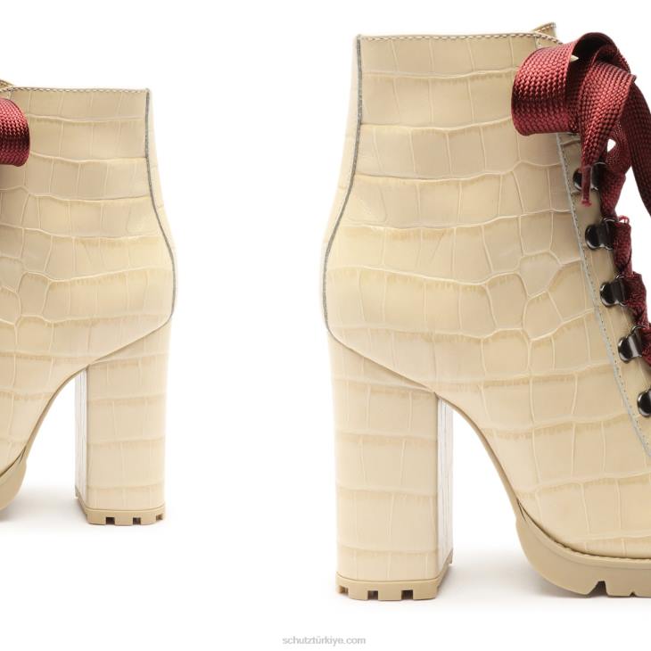 Schutz N42F154zhara timsah kabartmalı deri patik yumurta kabuğu