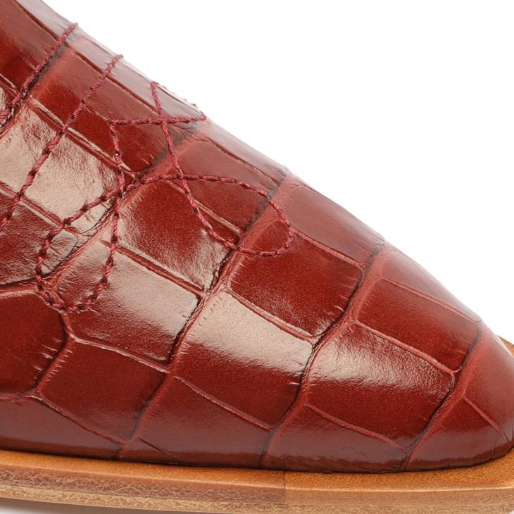 Schutz N42F163briani timsah kabartmalı deri patik kırmızı kahverengi