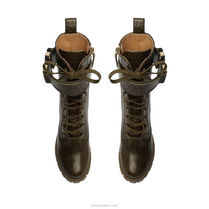 Schutz N42F183roslyn tokalı deri patik askeri yeşil