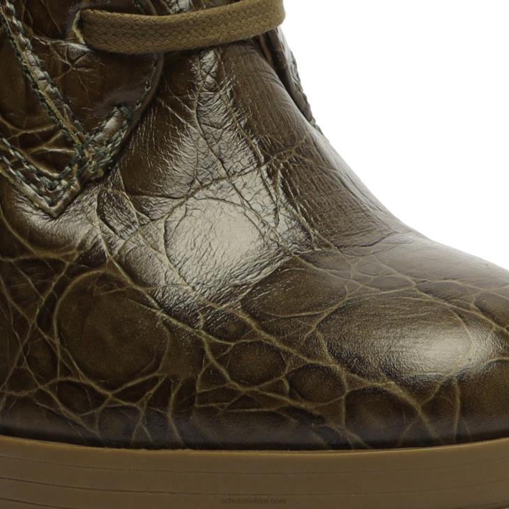 Schutz N42F183roslyn tokalı deri patik askeri yeşil