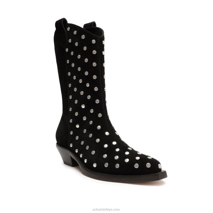 Schutz N42F184zachy çıtçıtlı süet patik siyah