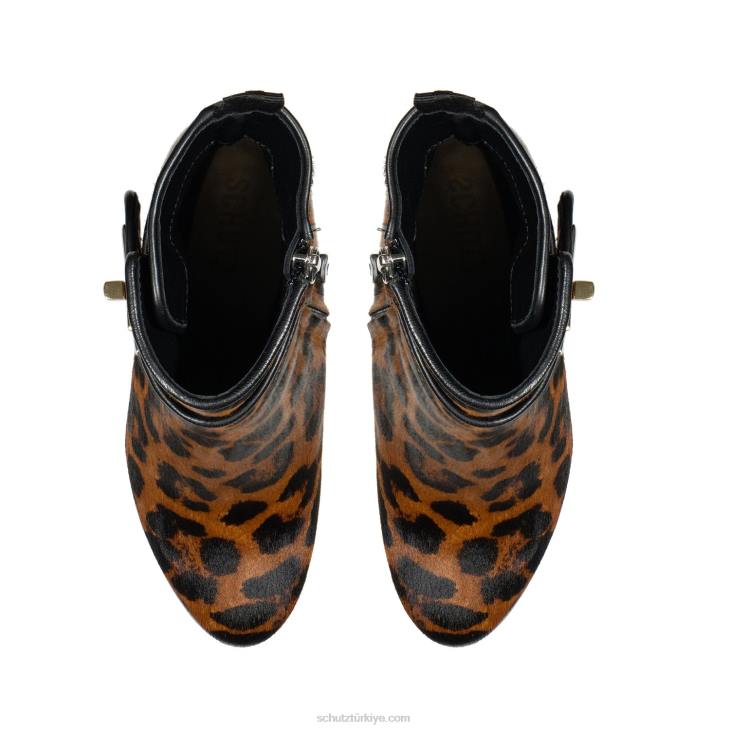 Schutz N42F187Lucienne gündelik leopar desenli deri patik doğal