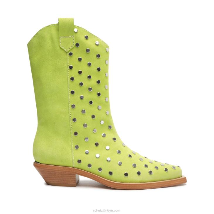 Schutz N42F188zachy çıtçıtlı süet patik taze limon