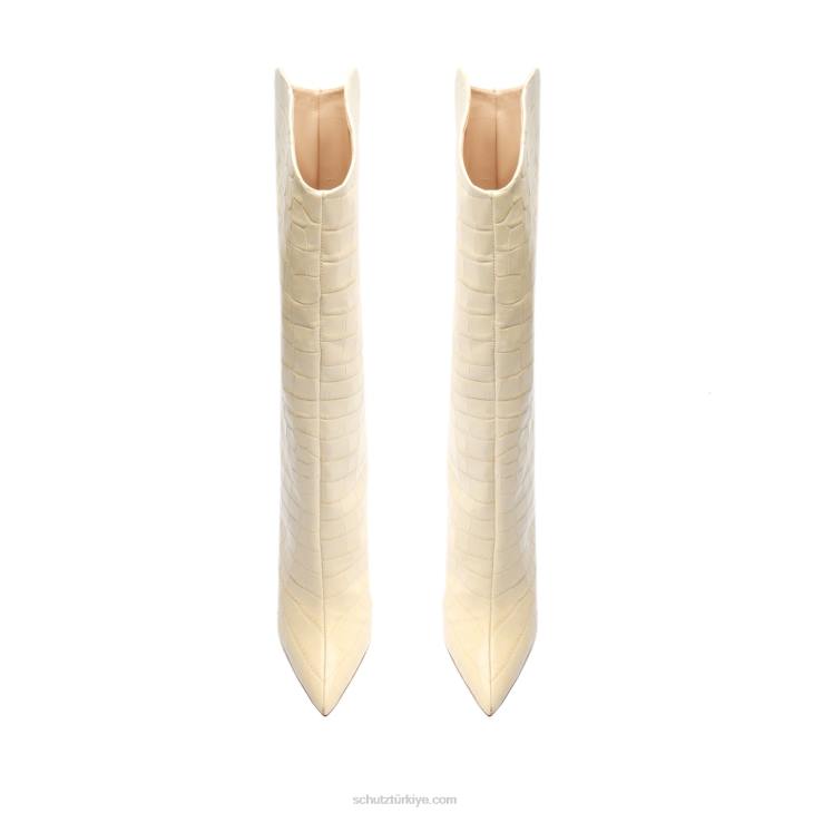 Schutz N42F723maryana timsah kabartmalı deri çizme yumurta kabuğu