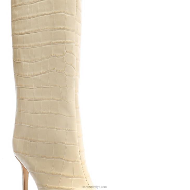 Schutz N42F723maryana timsah kabartmalı deri çizme yumurta kabuğu