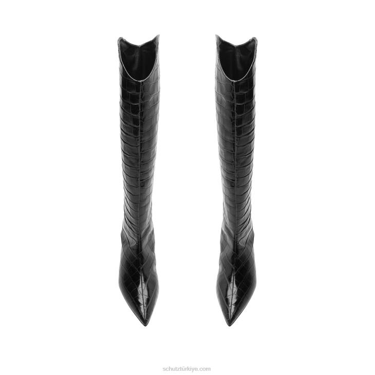 Schutz N42F739maryana lo timsah kabartmalı deri çizme siyah