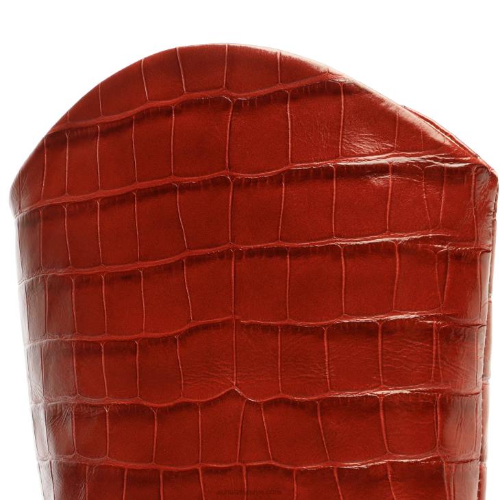 Schutz N42F747maryana timsah kabartmalı deri çizme kırmızı kahverengi