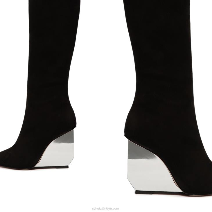 Schutz N42F752asya aynalı nubuk çizme siyah