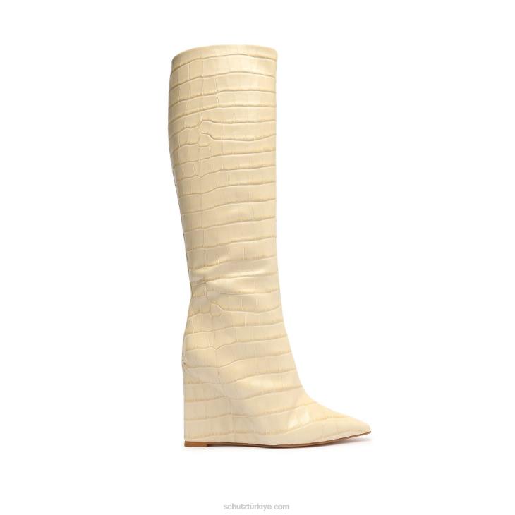 Schutz N42F757asya up timsah kabartmalı deri çizme yumurta kabuğu